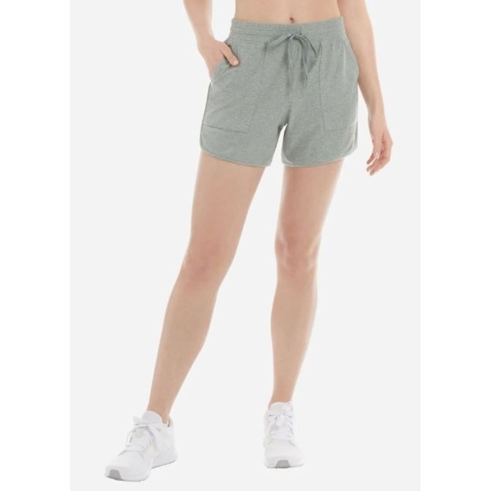 Danskin Women's Elastic Drawstring Waist Reverie Pocket Short Tidewater Teal Med
